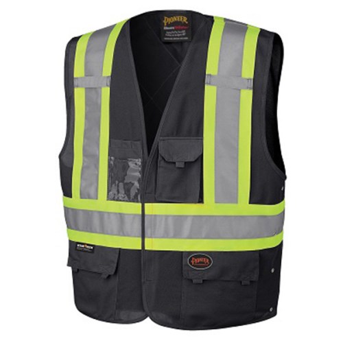 sve147 pioneer high-visibility safety vest with adjustable sides