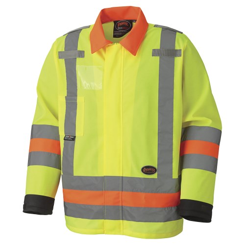 pioneer high-visibility breathable traffic control work jacket