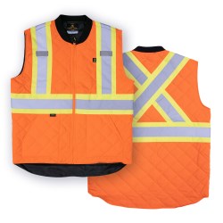 Kosto Quilted Sleeveless Vest with 4’’ Reflective Tape
