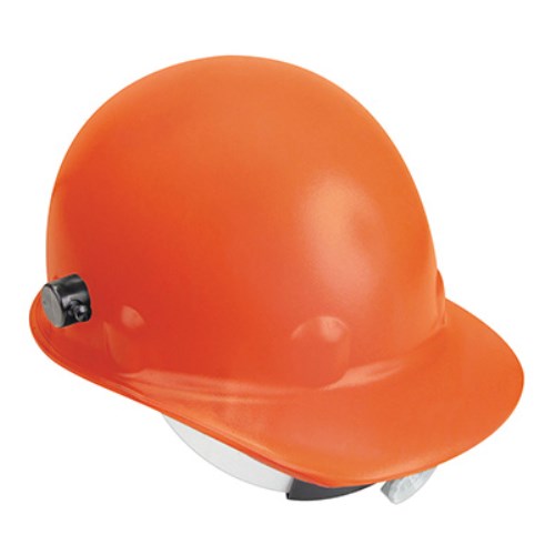 orange welding helmet