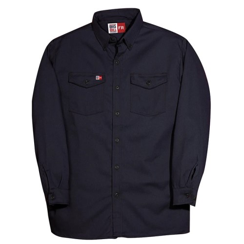 vch052 flame-resistant button front long sleeve work shirt