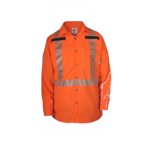 vch477 big bill ripstop high visibility polyester long sleeve shirt with reflective stripes