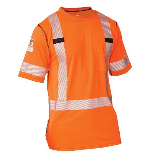 vchz2 chandail à manches courtes de sécurité big bill haute visibilité et résistant aux arcs électriques rt54hvk5-ora-l-reg
