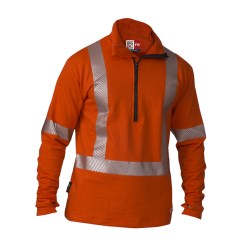 Big Bill Flame Resistant High Visibility Thermal Sweatshirt with Half-Zip