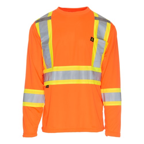 vhk120 micro mesh polyester long-sleeved t-shirt with 4'' reflective tape