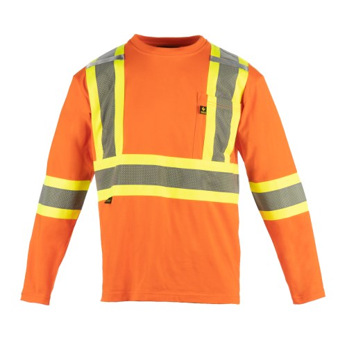 kosto long sleeve work shirt with 4'' perforated reflective tape