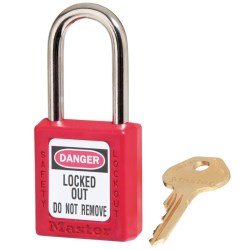 XCA0 Cadenas de sécurité en plastique avec clé différente Master Lock 410 410RED