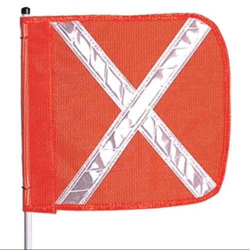 xdr014 checkers industrial 8' warning whip with reflective x flag fs8x-o