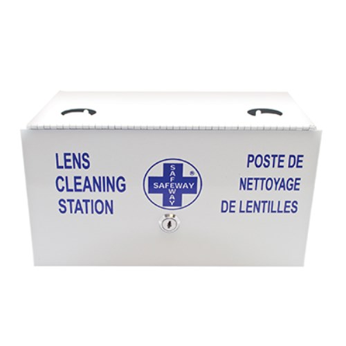 ysn003 heavy-duty metal lens cleaning station with padlock and key 20001-b