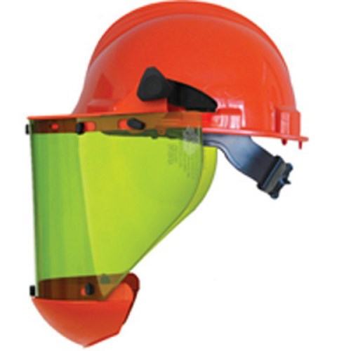 yviz31 hard hat with anti-fog visor and chinguard, arc flash resistant as1000hat-spl